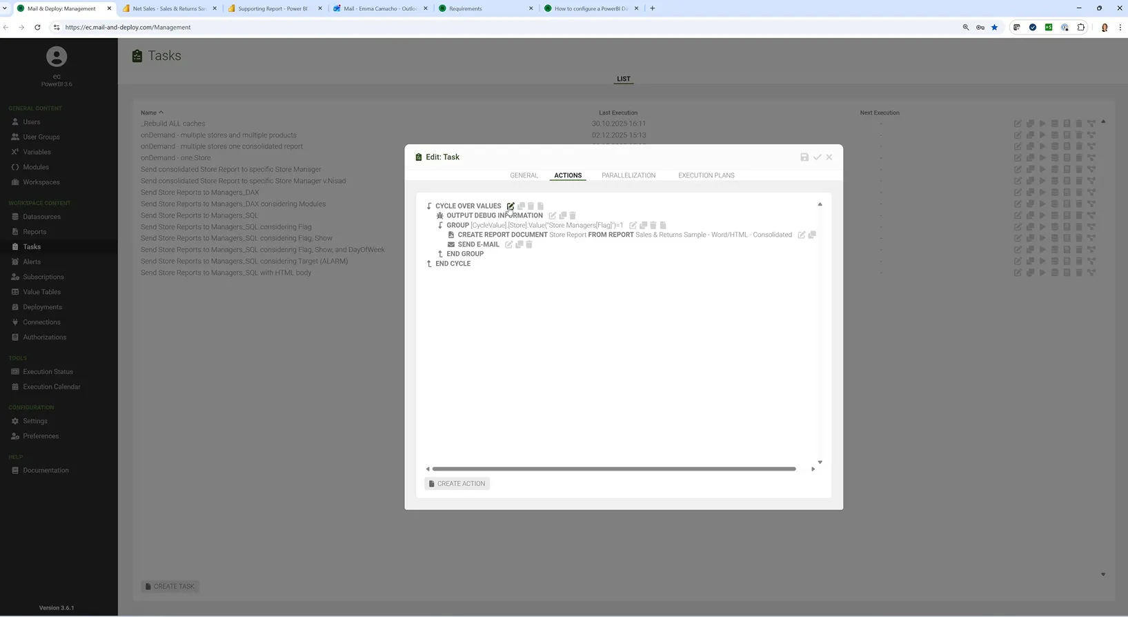 Mail & Deploy -Tasks - Informatec
