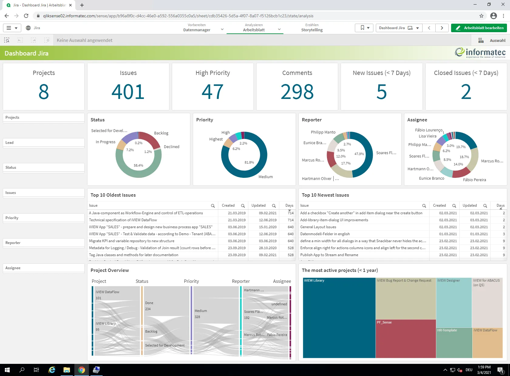 Qlik Sense Web Connectors Jira App