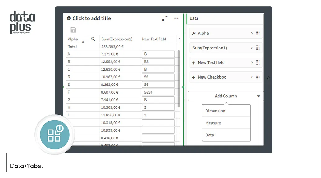 Data+ Table