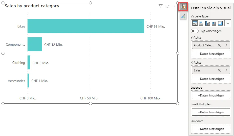 Visual erstellen in Microsoft Power BI