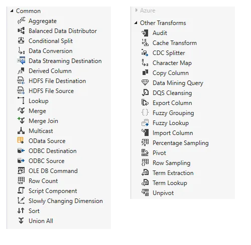 SSIS Transformationen