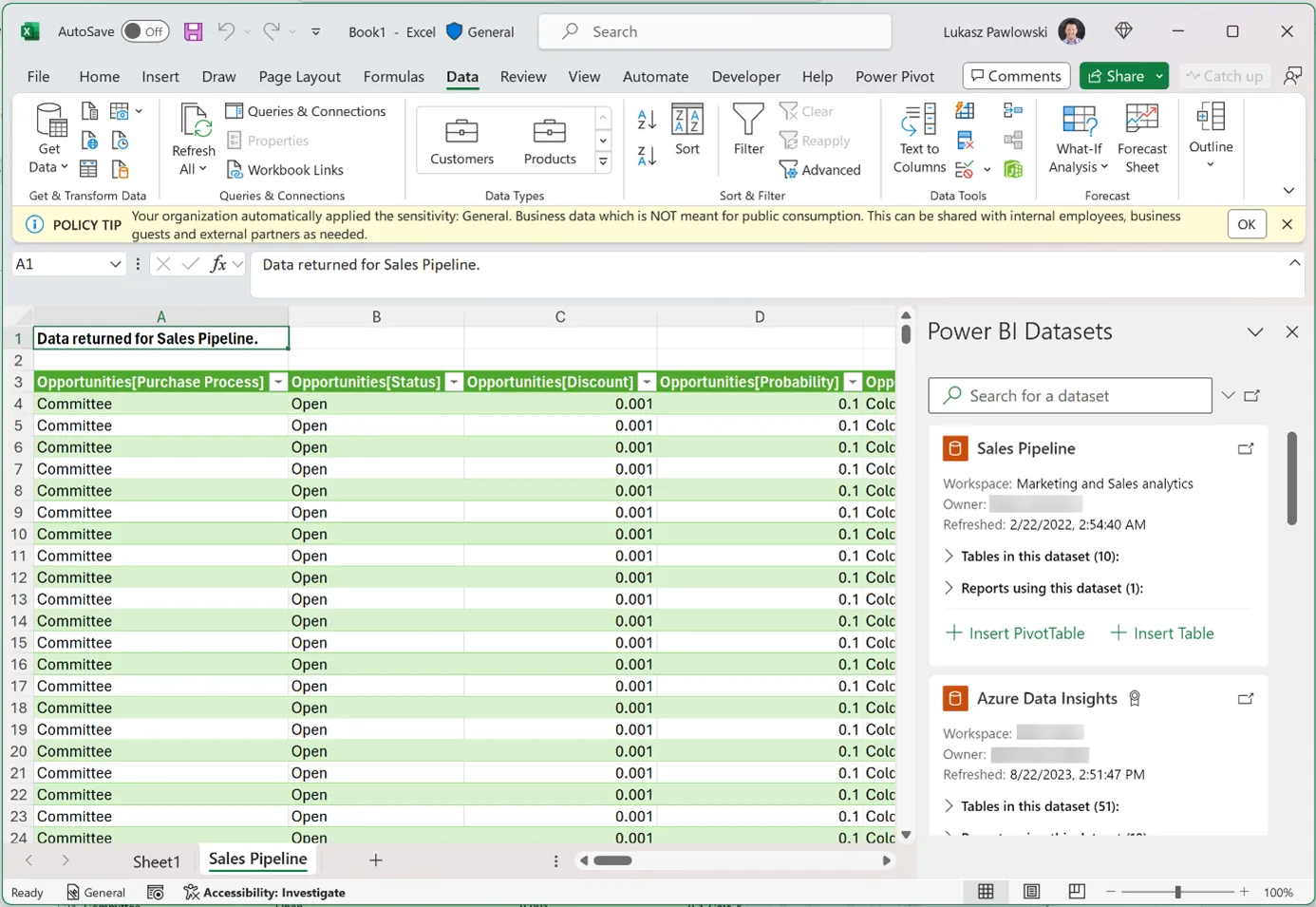 Verbindung Excel und Power BI